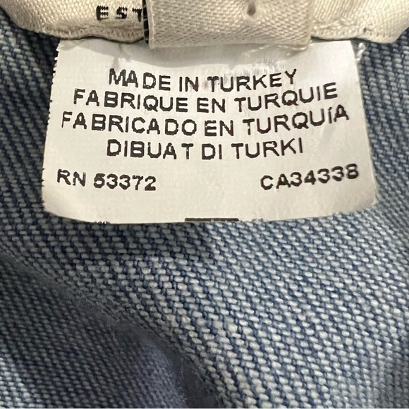 French Connection Edie Denim Shirt Dress 3/4 Sleeve Snap Front Color Block 2 New - Picture 13 of 16